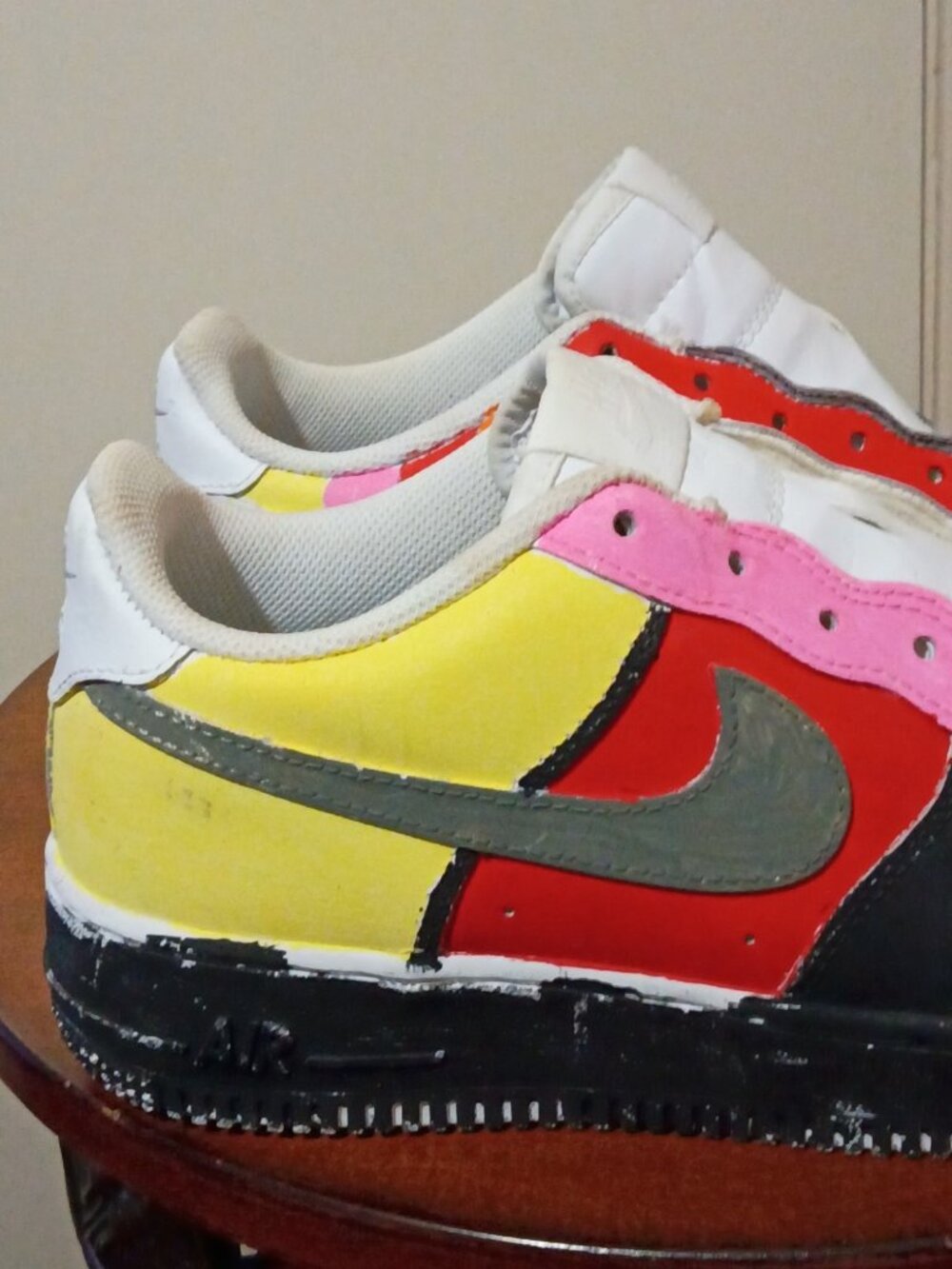 Nike Air Force 1 Low Custom Painted Multi Color 314192-117 Men's Size 6.5Y Kids - Picture 4 of 14